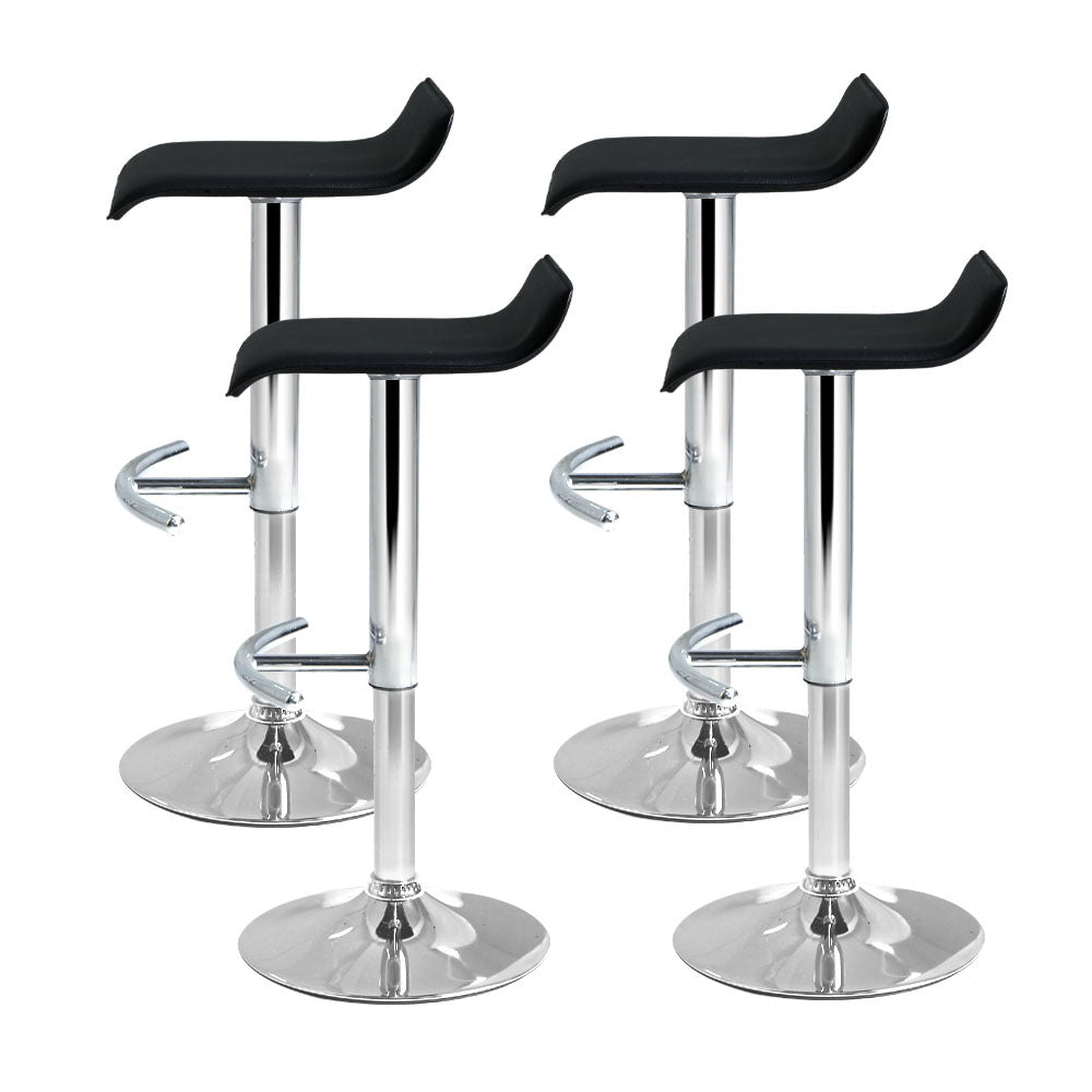 Artiss 4x Bar Stools Adjustable Gas Lift Chairs Black-3