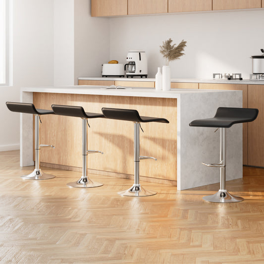 Artiss 4x Bar Stools Adjustable Gas Lift Chairs Black-0
