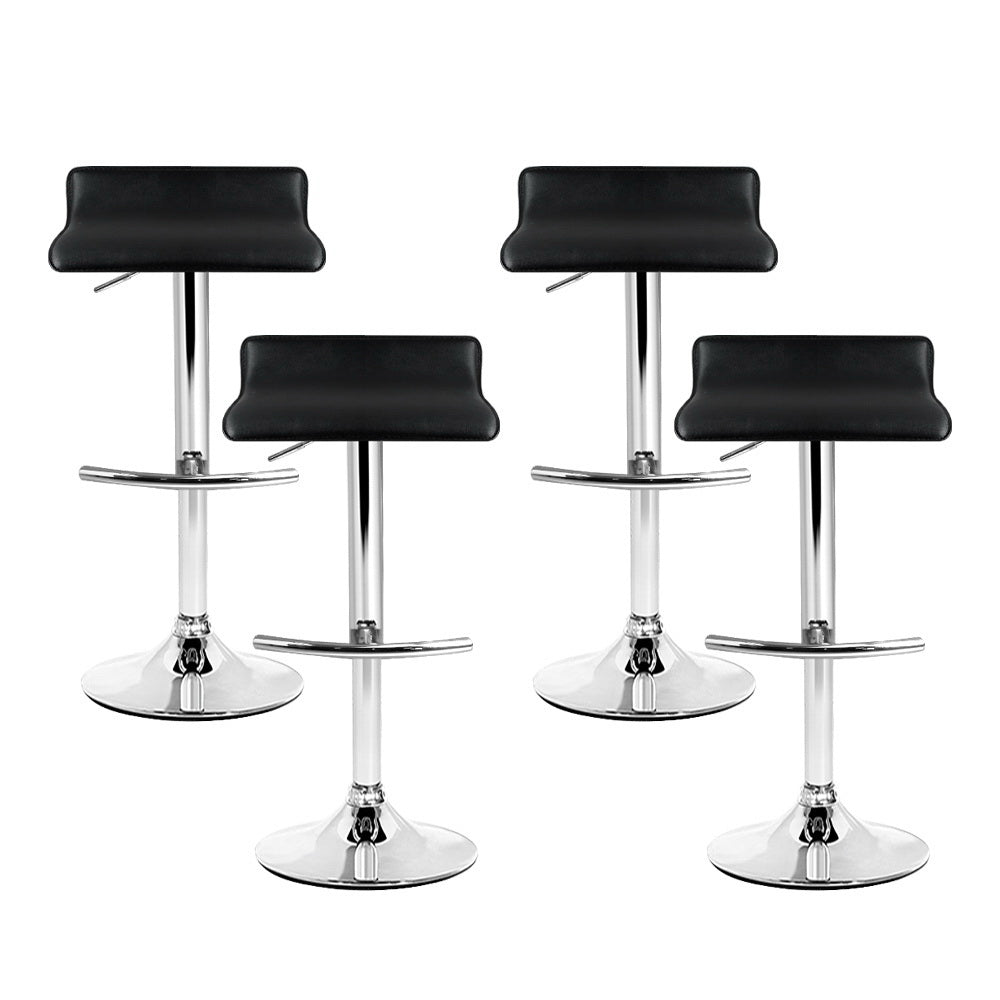 Artiss 4x Bar Stools Adjustable Gas Lift Chairs Black-2