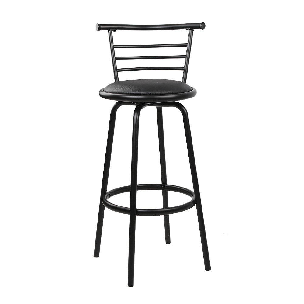 Artiss 4x Bar Stools Swivel Leather Padded Metal-2