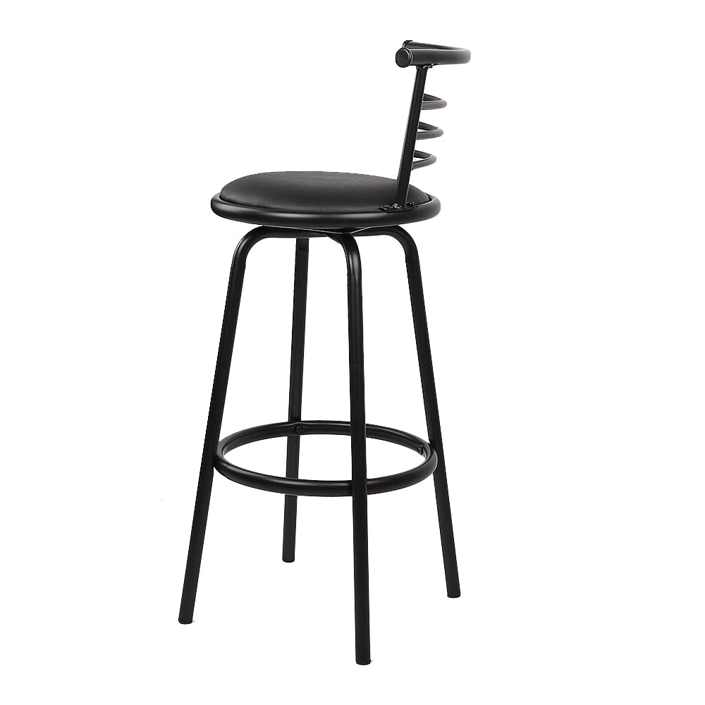 Artiss 4x Bar Stools Swivel Leather Padded Metal-3