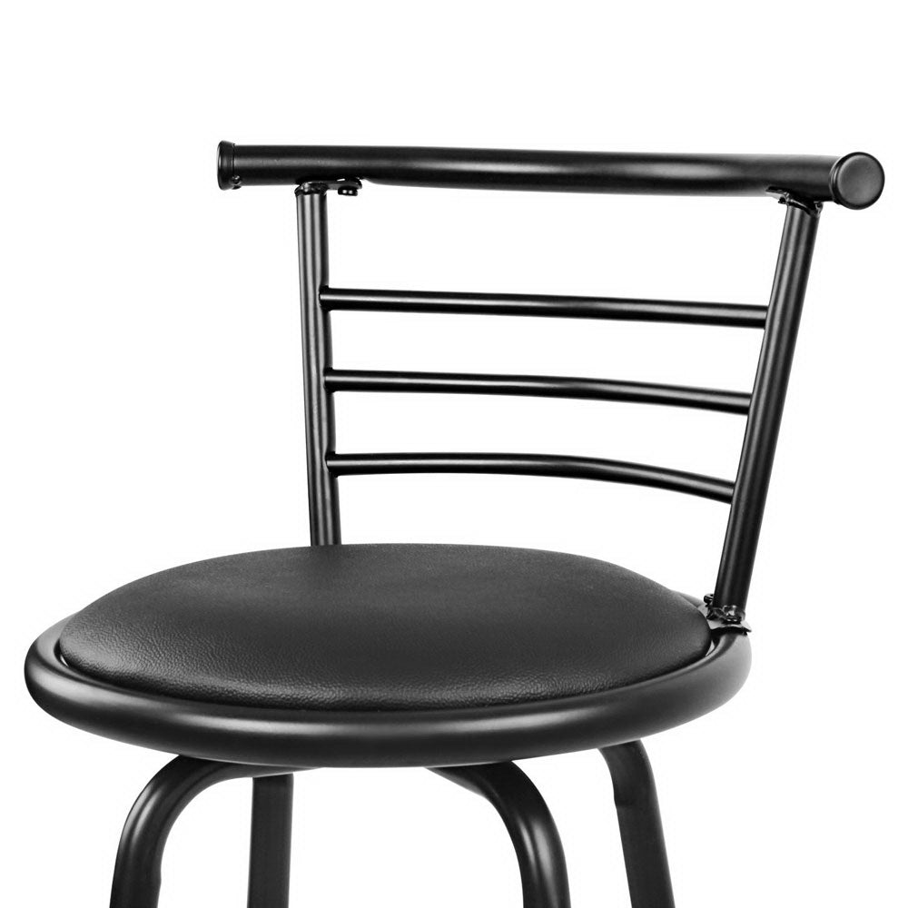 Artiss 4x Bar Stools Swivel Leather Padded Metal-4