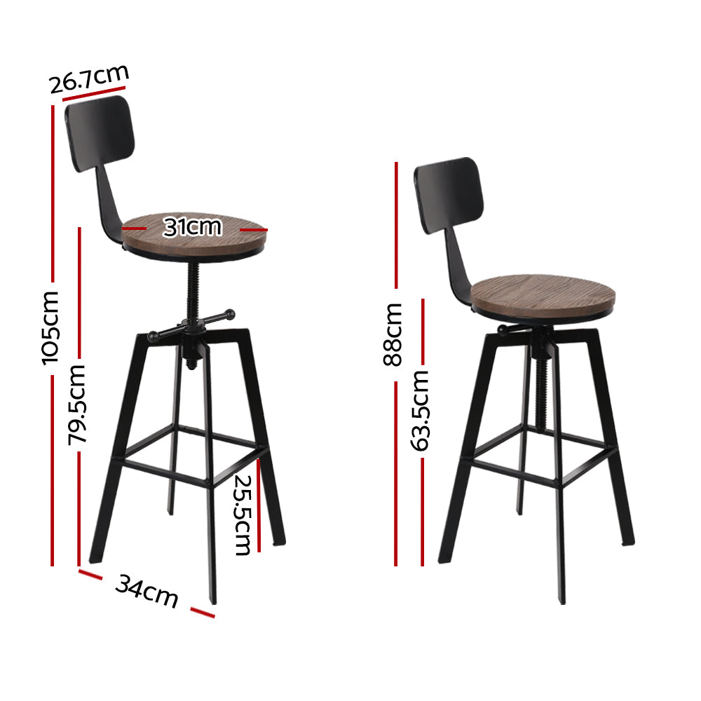 Artiss Bar Stools Kitchen Counter Chairs Vintage Metal Chairs-1