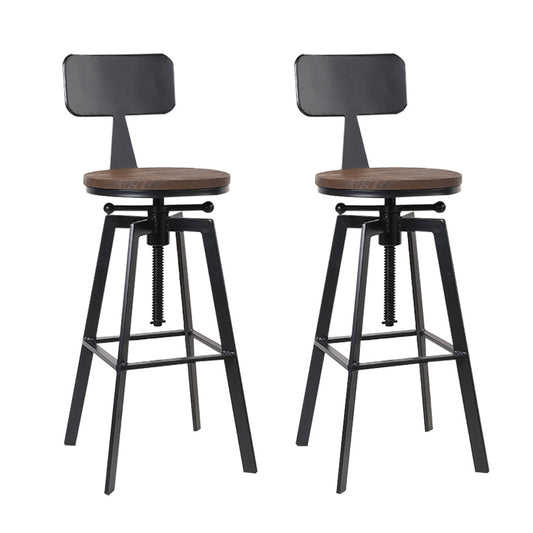 Artiss Bar Stools Kitchen Counter Chairs Vintage Metal Chairs x2-0