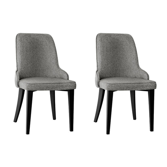 Artiss Dining Chairs Set of 2 Linen Fabric Grey-0