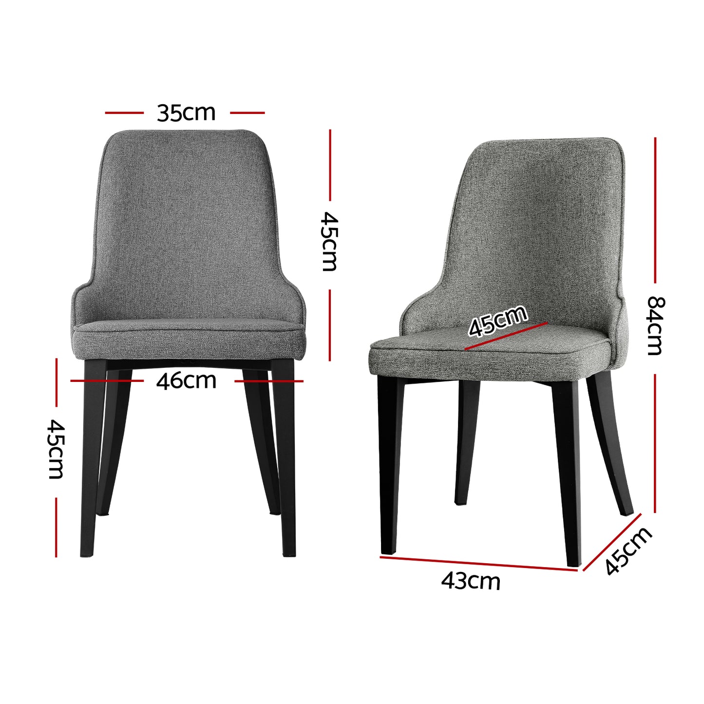 Artiss Dining Chairs Set of 4 Linen Fabric Grey-1