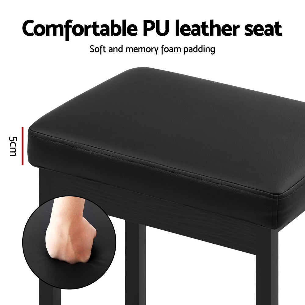 A Set of 4 Artiss Metal Bar Stools PU Seat Dining Counter Chairs-3