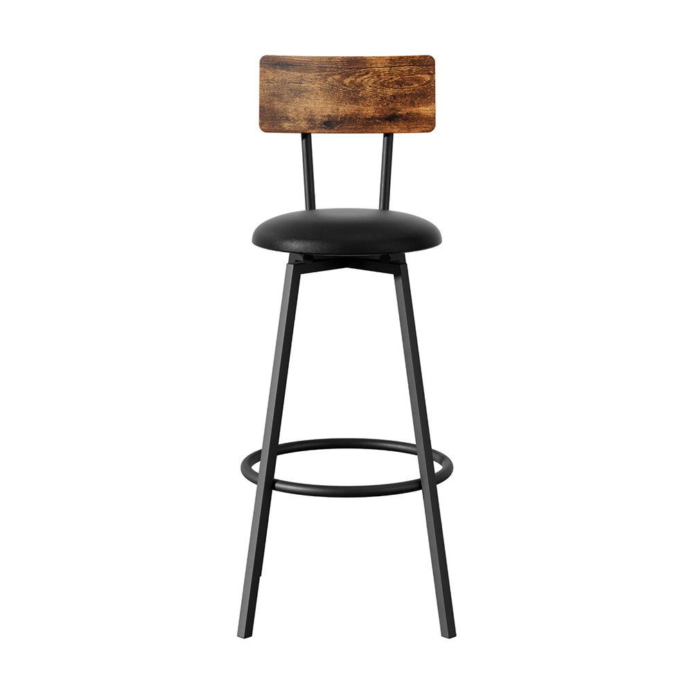 Artiss 2X Industrial Bar Stools Upholstered Counter Chairs Steel Frame Anti-Scratch-2