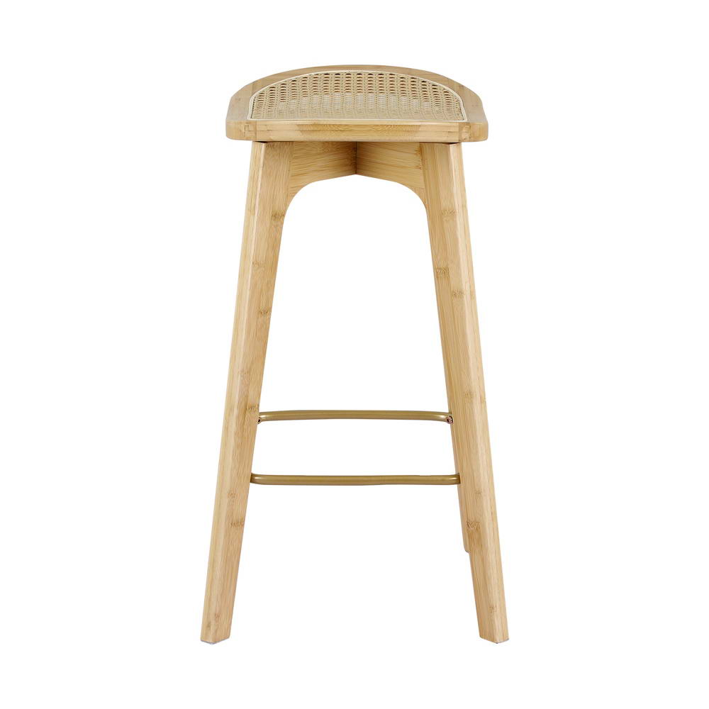 Artiss 2x Bar Stools Bamboo Rattan Stool Counter Chair Kitchen Barstools-2