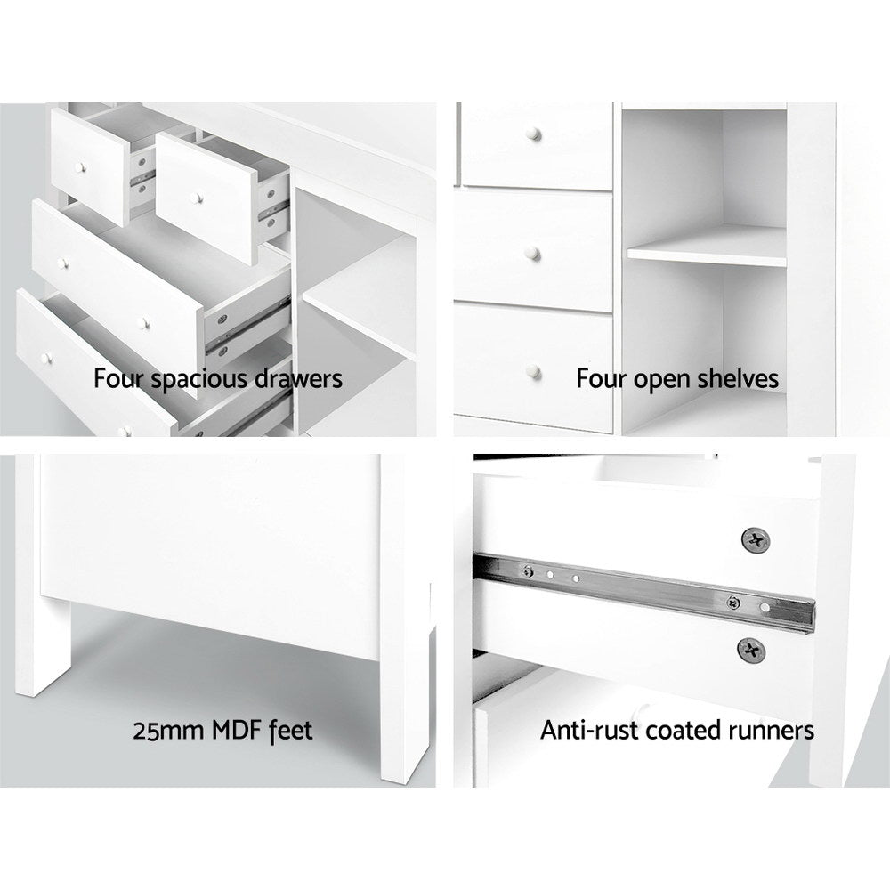 Keezi Baby Changing Table Diaper Station Drawers Chest Cabinet Nursery Furniture-4