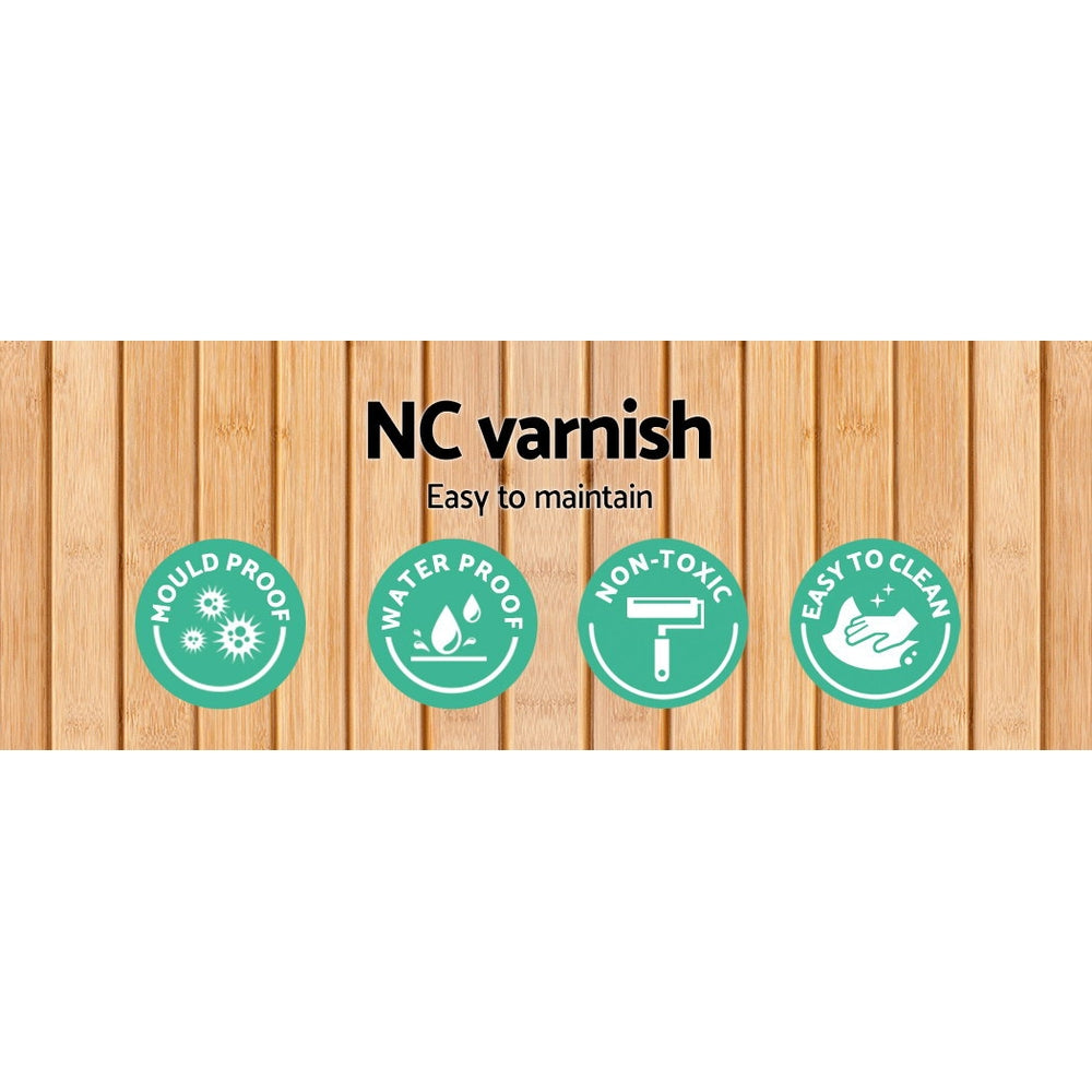 Artiss Plant Stand 4 Tier Bamboo Slat Flower Pot Shelf Pine-3