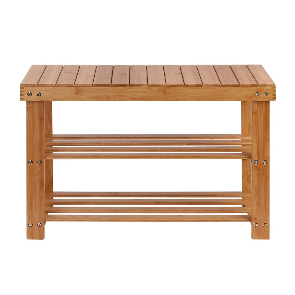 Artiss Shoe Rack Shoe Bench 10 Pairs Bamboo-2