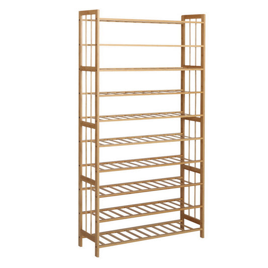 Artiss Shoe Rack Cabinet Bamboo 10-tier 50 Pairs-0