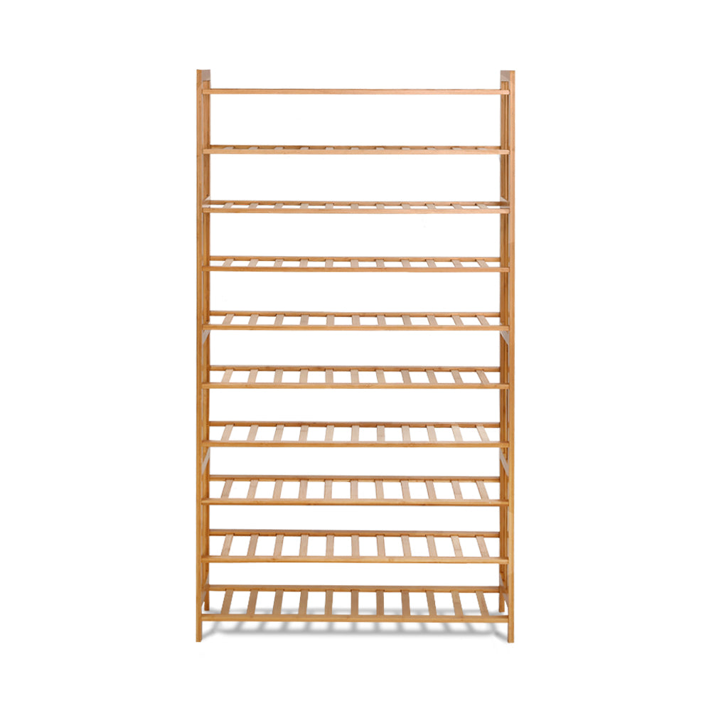 Artiss Shoe Rack Cabinet Bamboo 10-tier 50 Pairs-4
