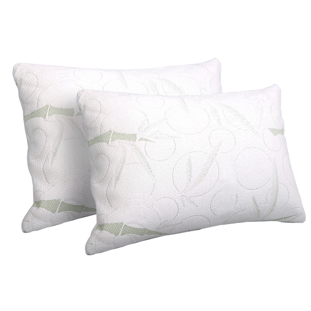 Giselle Bedding Memory Foam Pillow Bamboo Twin Pack-0