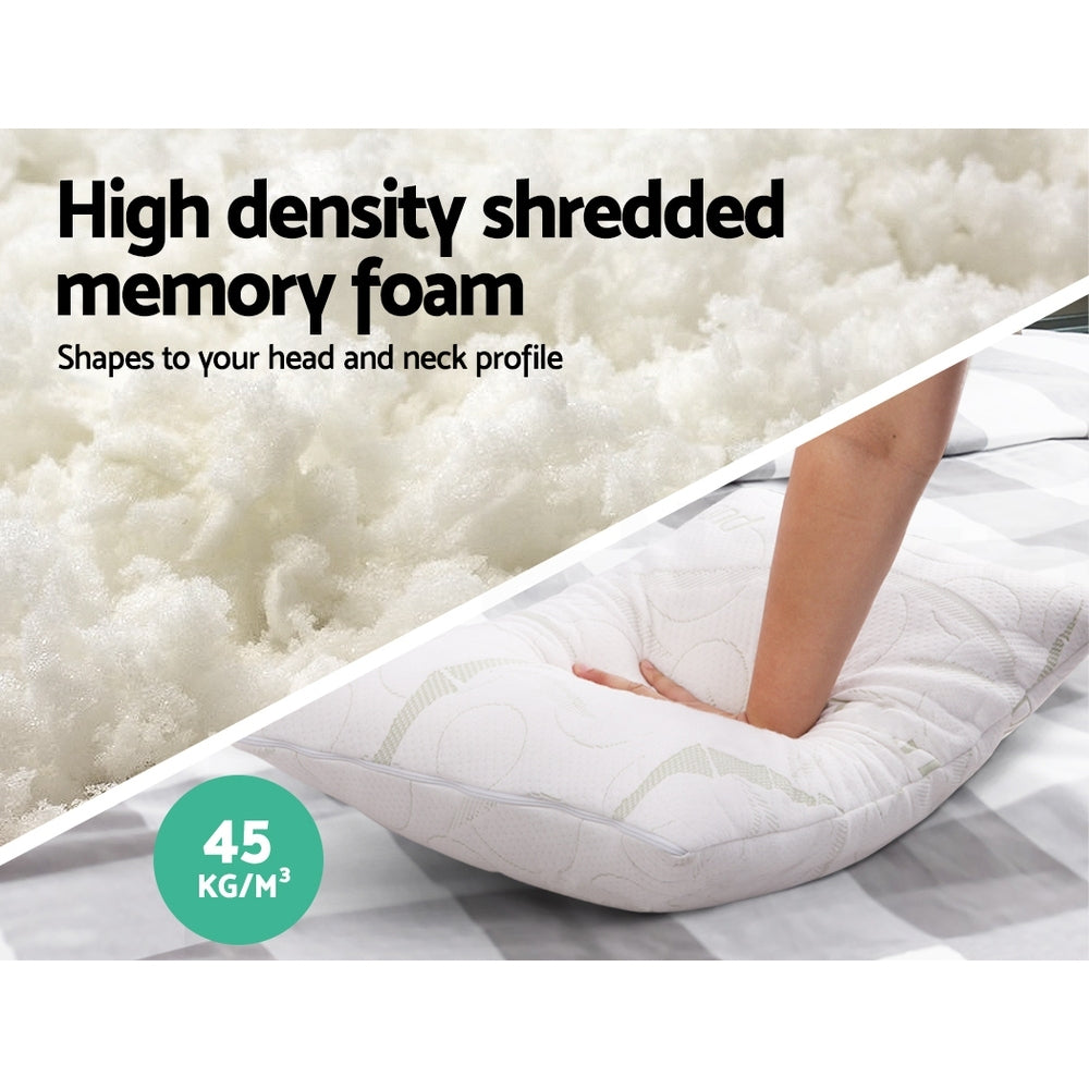 Giselle Bedding Memory Foam Pillow Bamboo Twin Pack-2