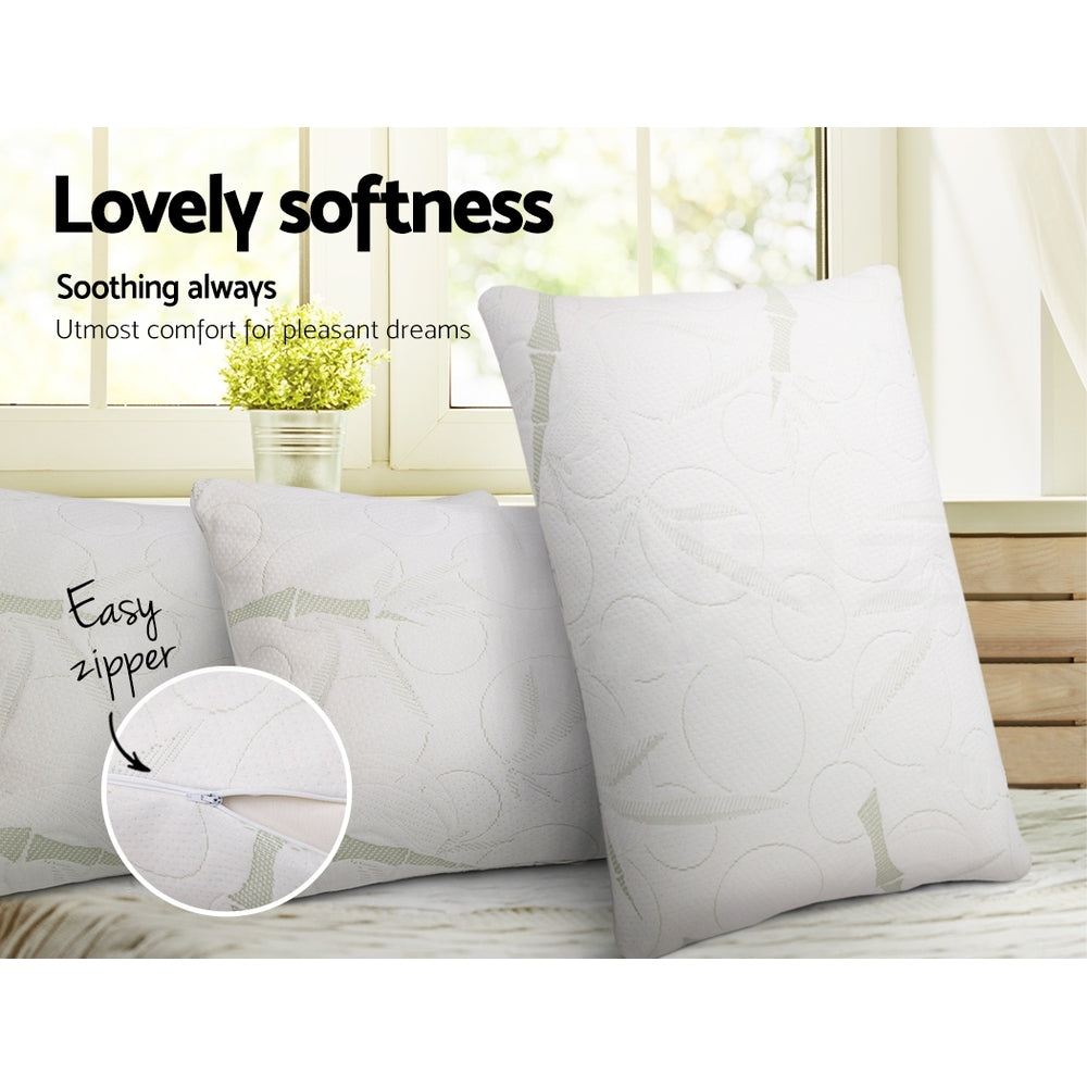 Giselle Bedding Memory Foam Pillow Bamboo Twin Pack-4