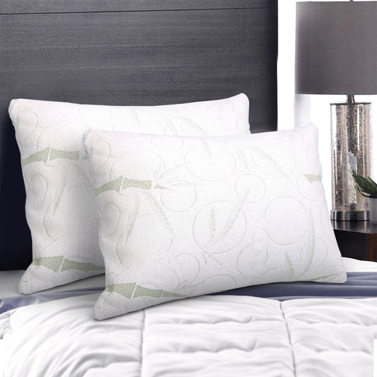Giselle Bedding Memory Foam Pillow Bamboo Twin Pack-0