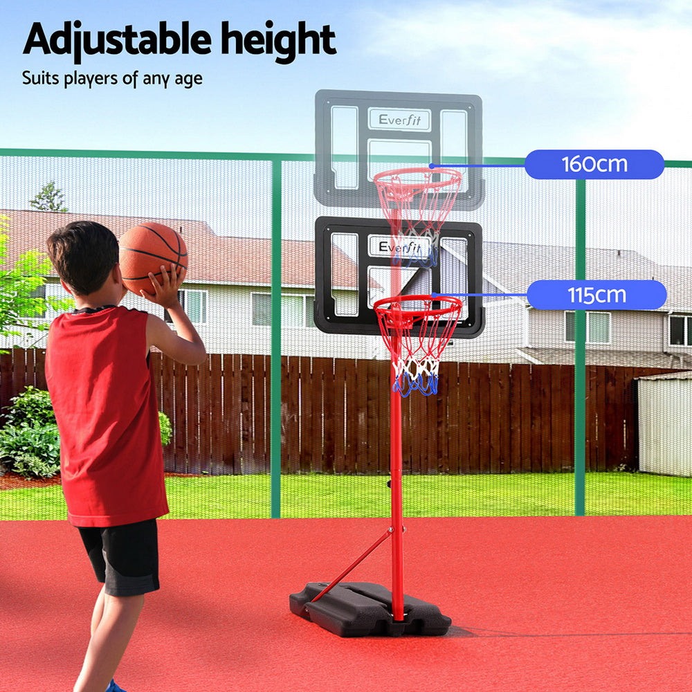 Everfit 1.6M Kids Basketball Hoop Stand System Portable-3