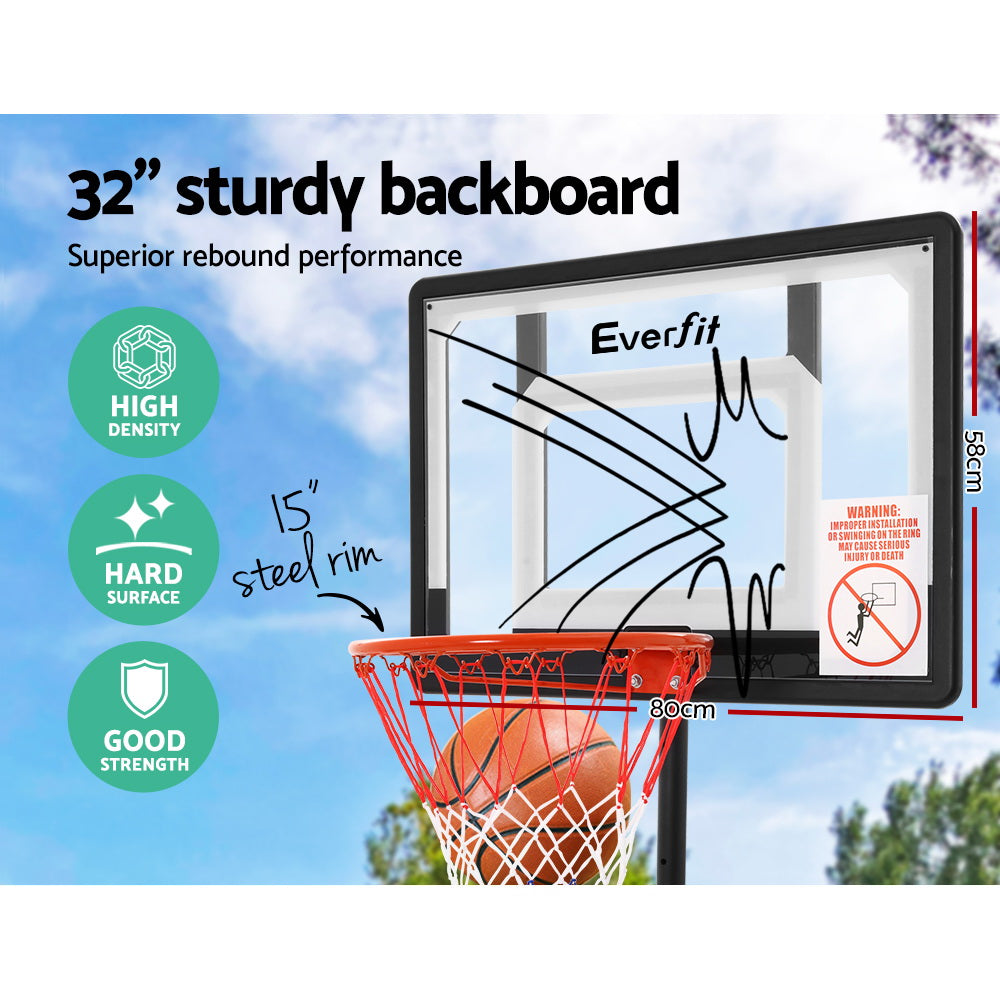 Everfit 2.1M Basketball Hoop Stand System Adjustable Portable Pro Kids Clear-3