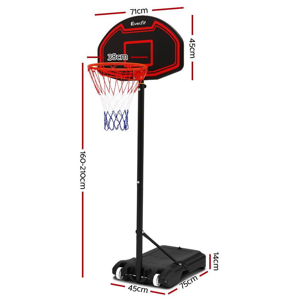 Everfit 2.1M Basketball Hoop Stand System Adjustable Portable Pro Kids Black-1