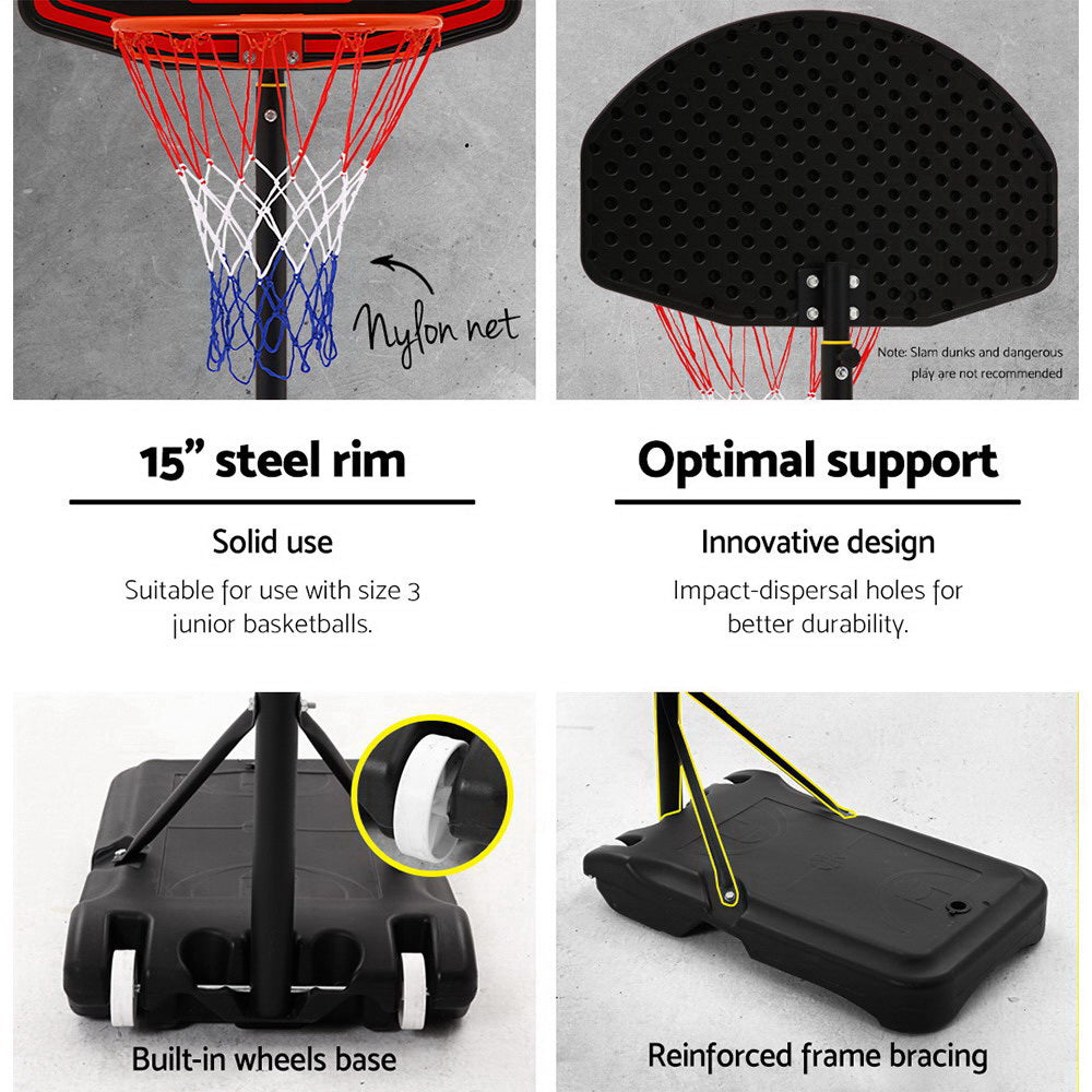 Everfit 2.1M Basketball Hoop Stand System Adjustable Portable Pro Kids Black-2