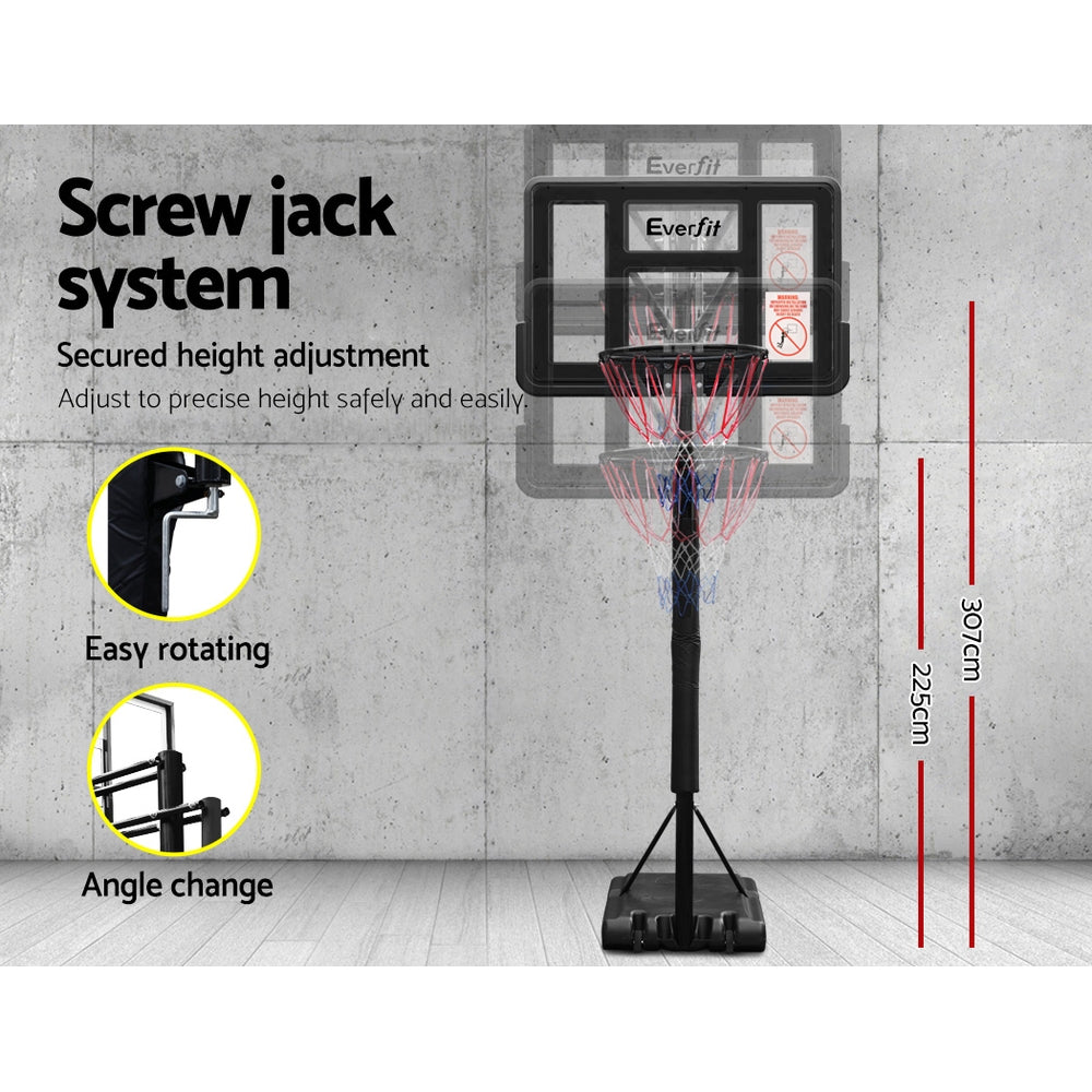 Everfit 3.05M Basketball Hoop Stand System Adjustable Height Portable Pro Black-4