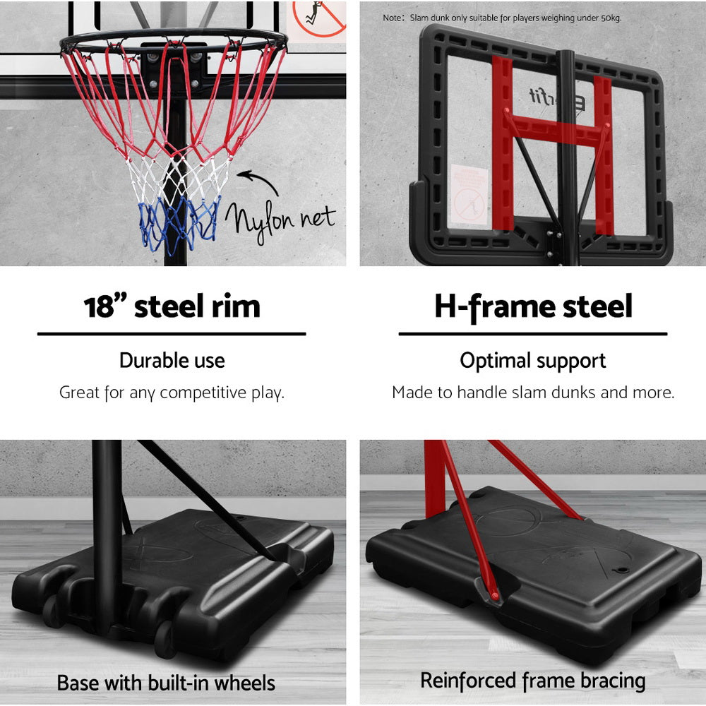 Everfit 3.05M Basketball Hoop Stand System Adjustable Height Portable Pro Blue-3