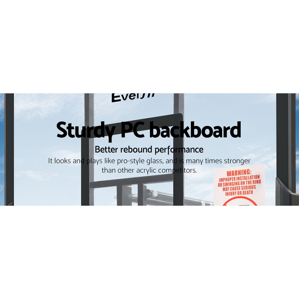 Everfit 3.05M Basketball Hoop Stand System Adjustable Height Portable Black Pro-2