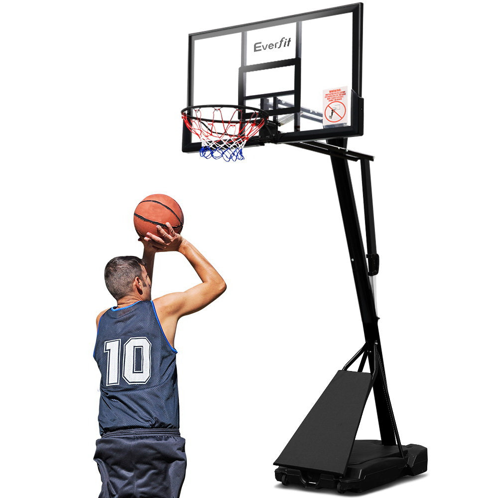 Everfit 3.05M Basketball Hoop Stand System Adjustable Height Portable Black Pro-6