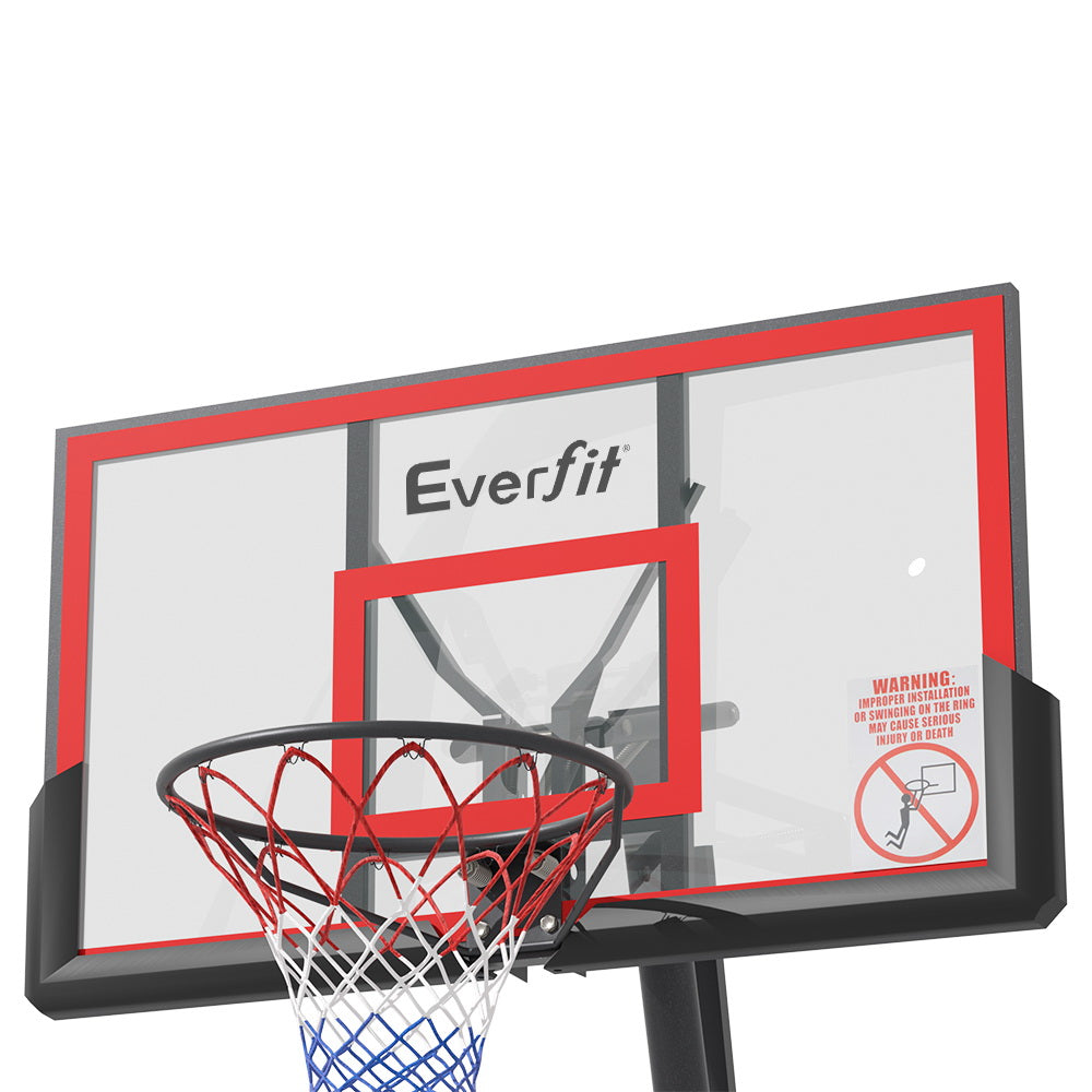Everfit 3.05M Basketball Hoop Stand System Adjustable Height Portable Red Pro-2