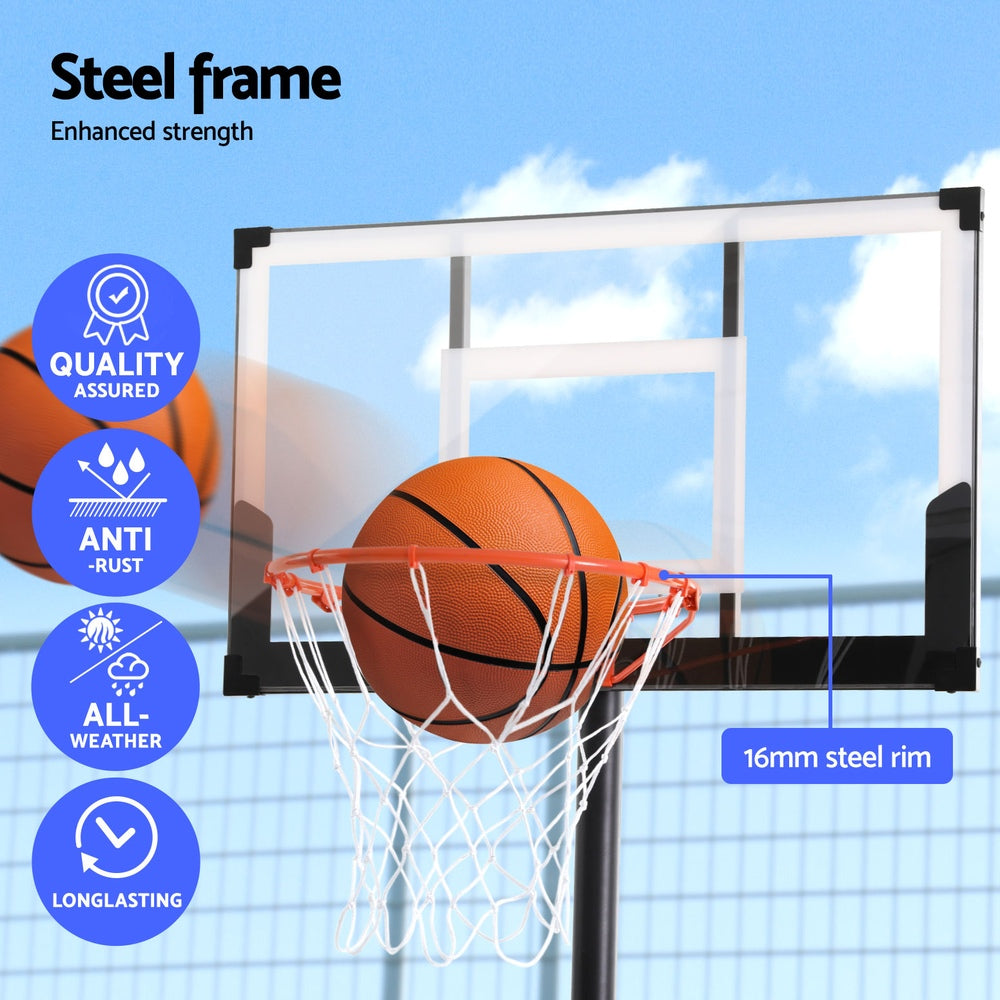 Everfit 3.05M Basketball Hoop Stand System Portable Height Adjustable w/ Knob-3