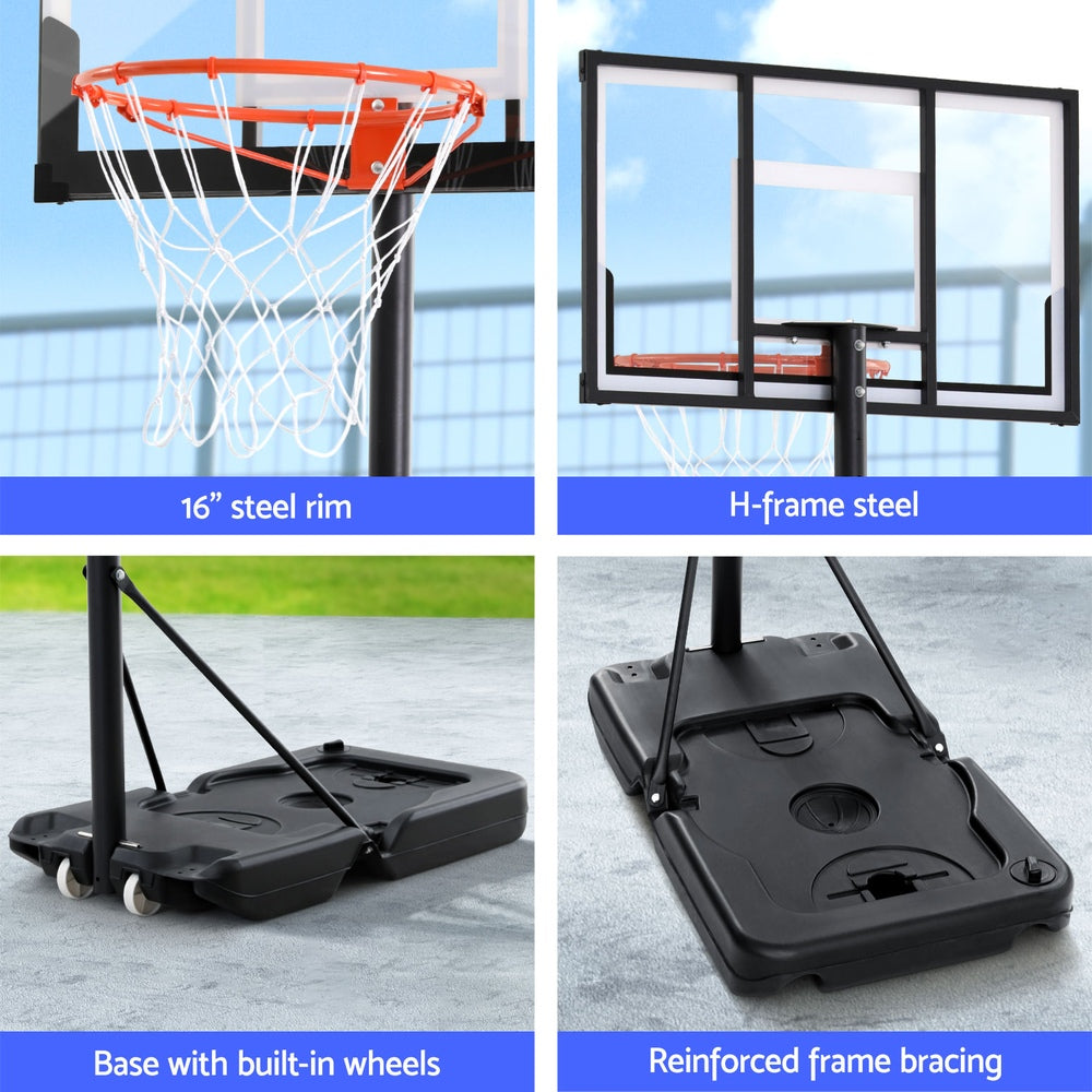 Everfit 3.05M Basketball Hoop Stand System Portable Height Adjustable w/ Knob-4