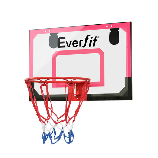 Everfit 23" Mini Basketball Hoop Backboard Door Wall Mounted Sports Kids Red-0