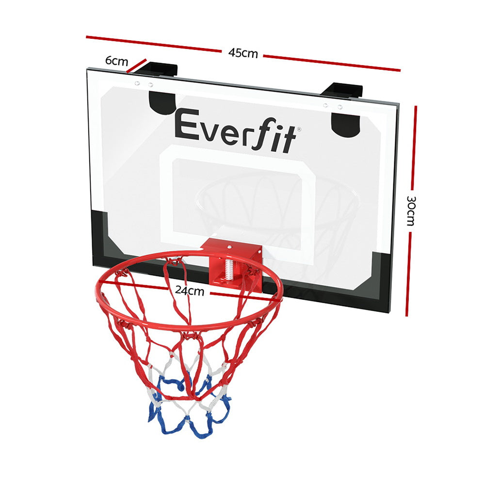 Everfit 23" Mini Basketball Hoop Backboard Door Wall Mounted Sports Kids Black-1