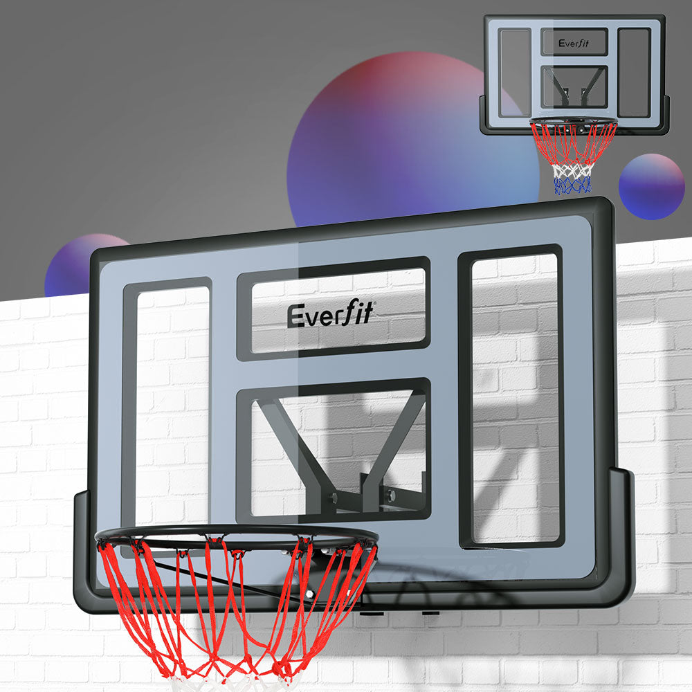 Everfit 45" Basketball Hoop Backboard Wall Mounted Ring Net Sports Pro System-6