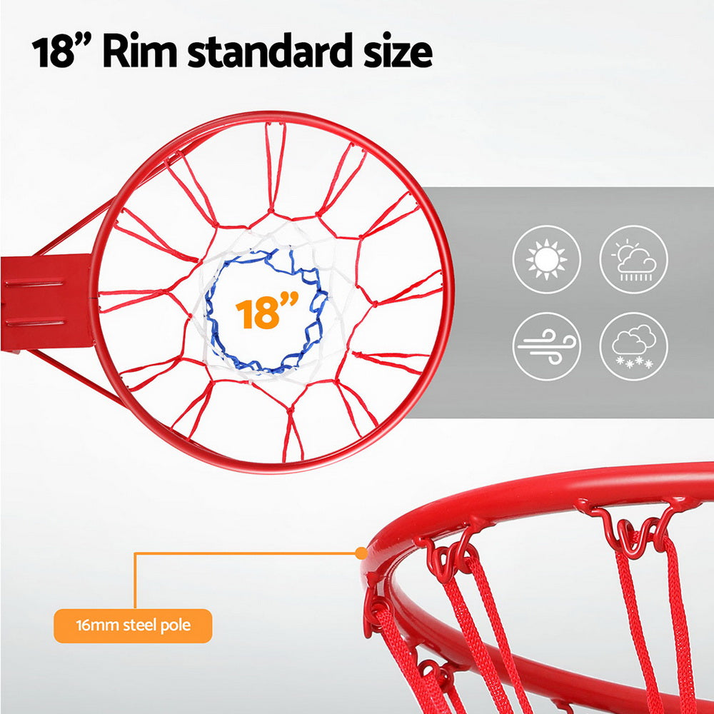 Everfit Basketball Ring Hoop Rim Goal Net 45CM-5