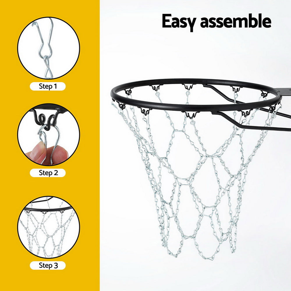 Everfit Basketball Ring Metal Braided Chain Net 12 Loop-5