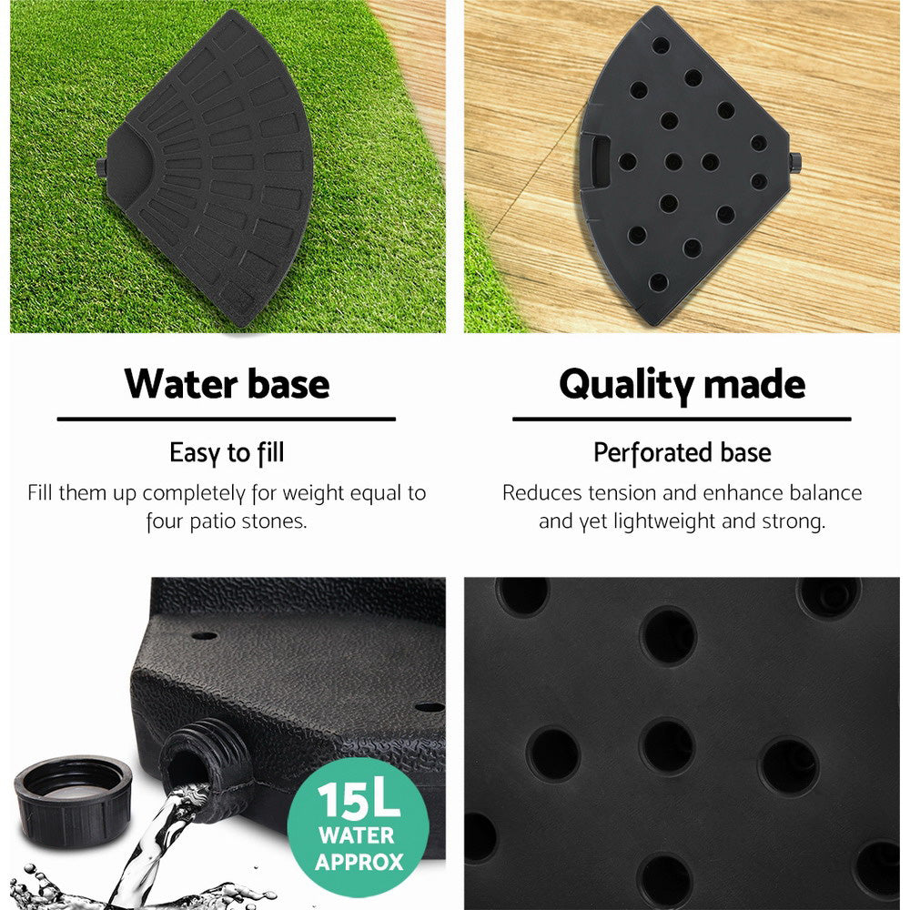 Instahut 48cm Outdoor Umbrella Base Stand 4 Plates Pod Cantilever-4