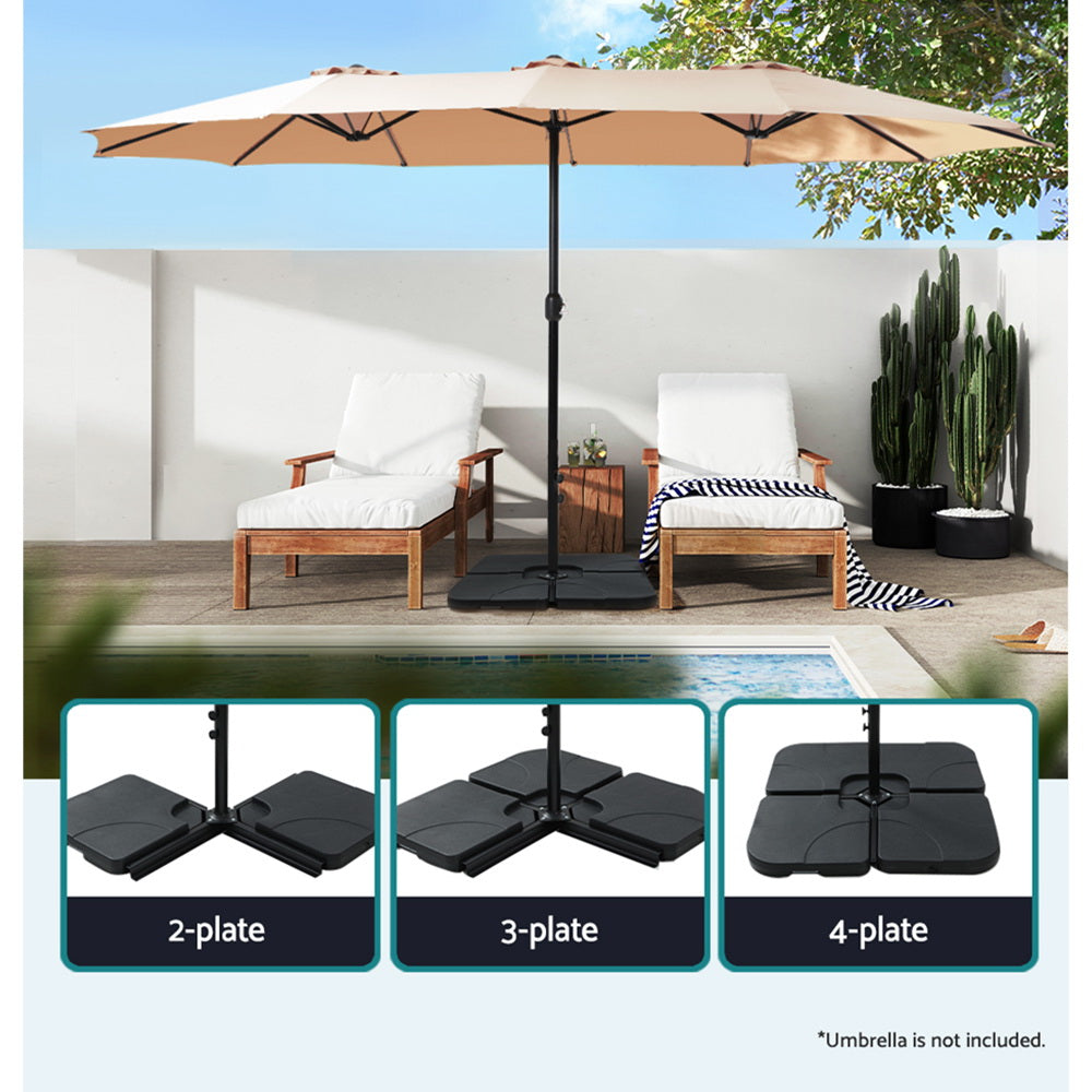 Instahut Outdoor Umbrella Base 50cm 4 Plates Stand Pod Cantilever-5