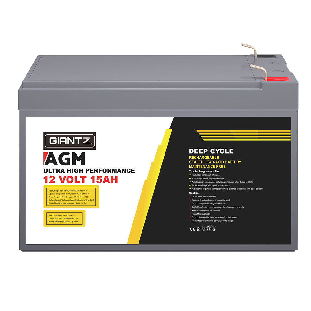 Giantz AGM Battery 12V 15Ah Deep Cycle Box Portable Solar Caravan Camping-2