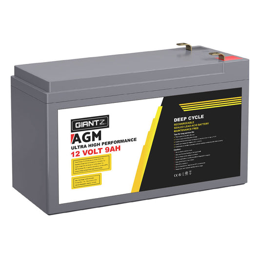 Giantz AGM Deep Cycle Battery 12V 9Ah Box Portable Solar Caravan Camping-0