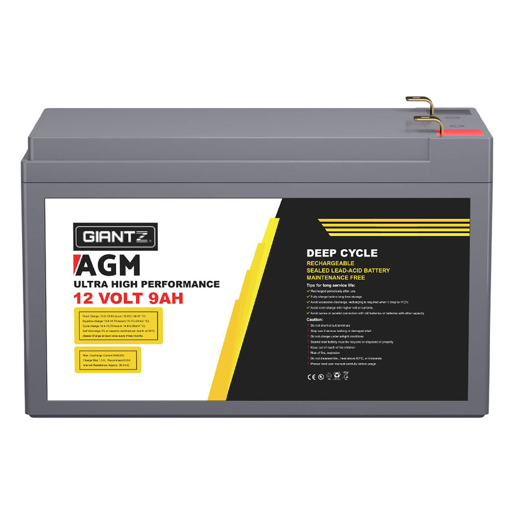 Giantz AGM Deep Cycle Battery 12V 9Ah Box Portable Solar Caravan Camping-2