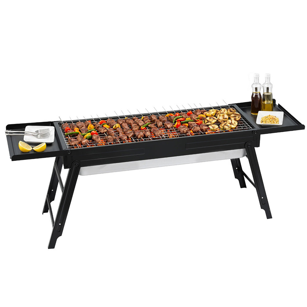 Grillz Charcoal BBQ Grill Smoker Portable Barbecue Outdoor Foldable Camping-0