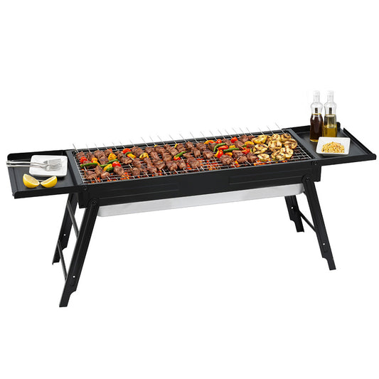 Grillz Charcoal BBQ Grill Smoker Portable Barbecue Outdoor Foldable Camping-0