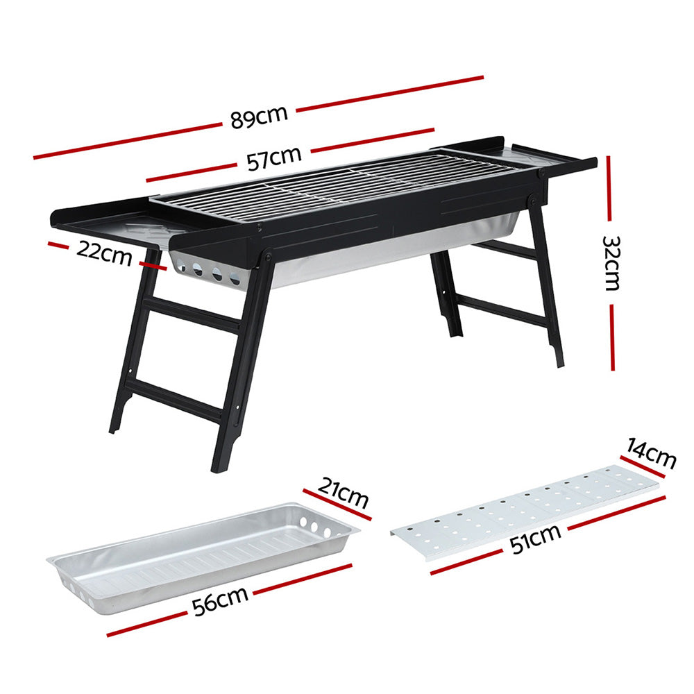 Grillz Charcoal BBQ Grill Smoker Portable Barbecue Outdoor Foldable Camping-1