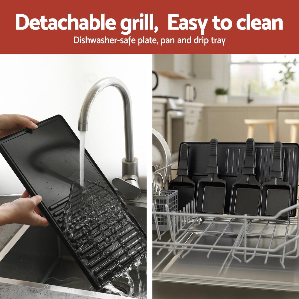 Grillz 1400W Electric BBQ Grill w/ 7 Cooking Pans-5