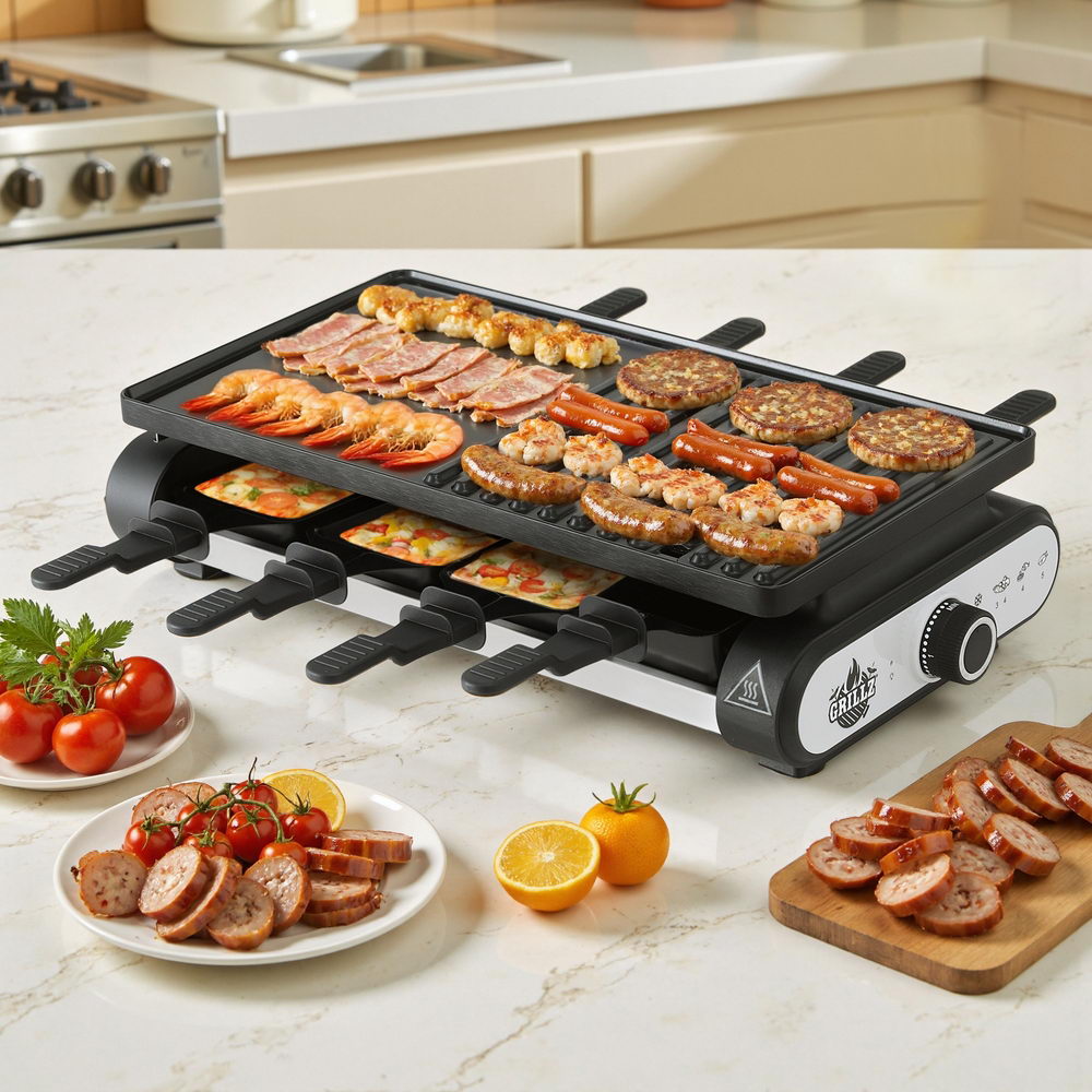 Grillz 1400W Electric BBQ Grill w/ 7 Cooking Pans-6