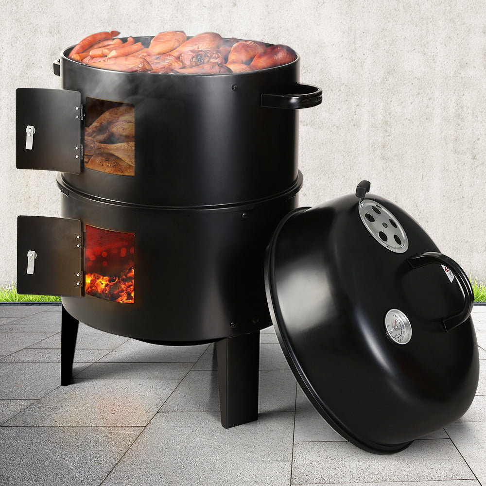 Grillz BBQ Grill 3-In-1 Charcoal Smoker-0