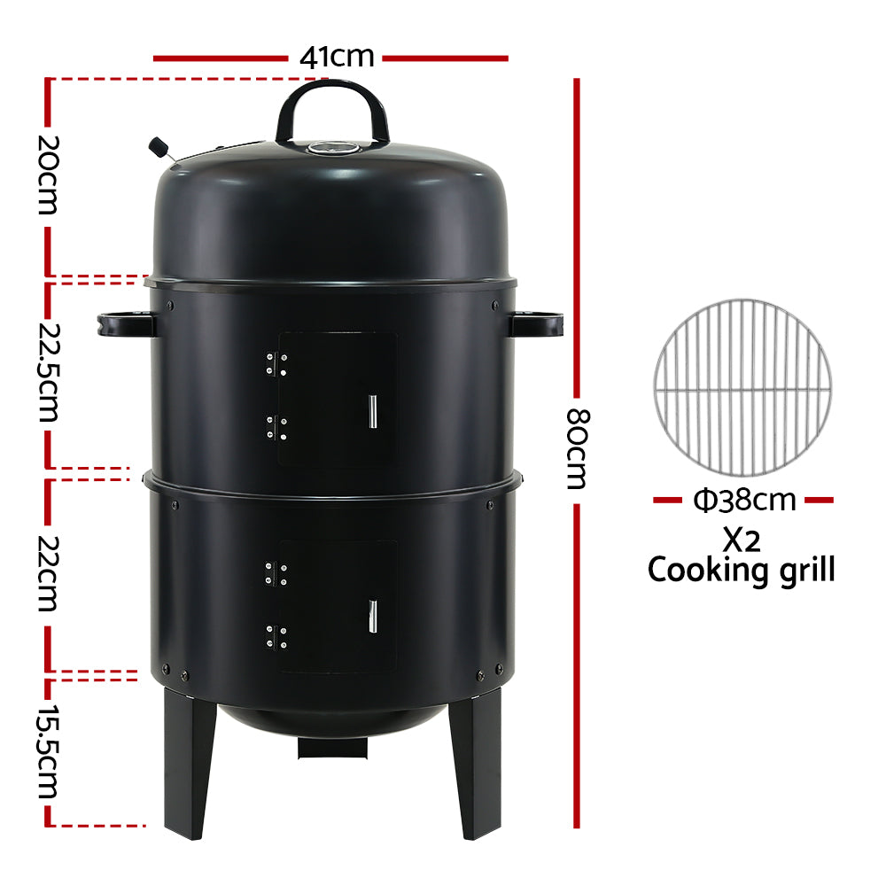 Grillz BBQ Grill 3-In-1 Charcoal Smoker-1